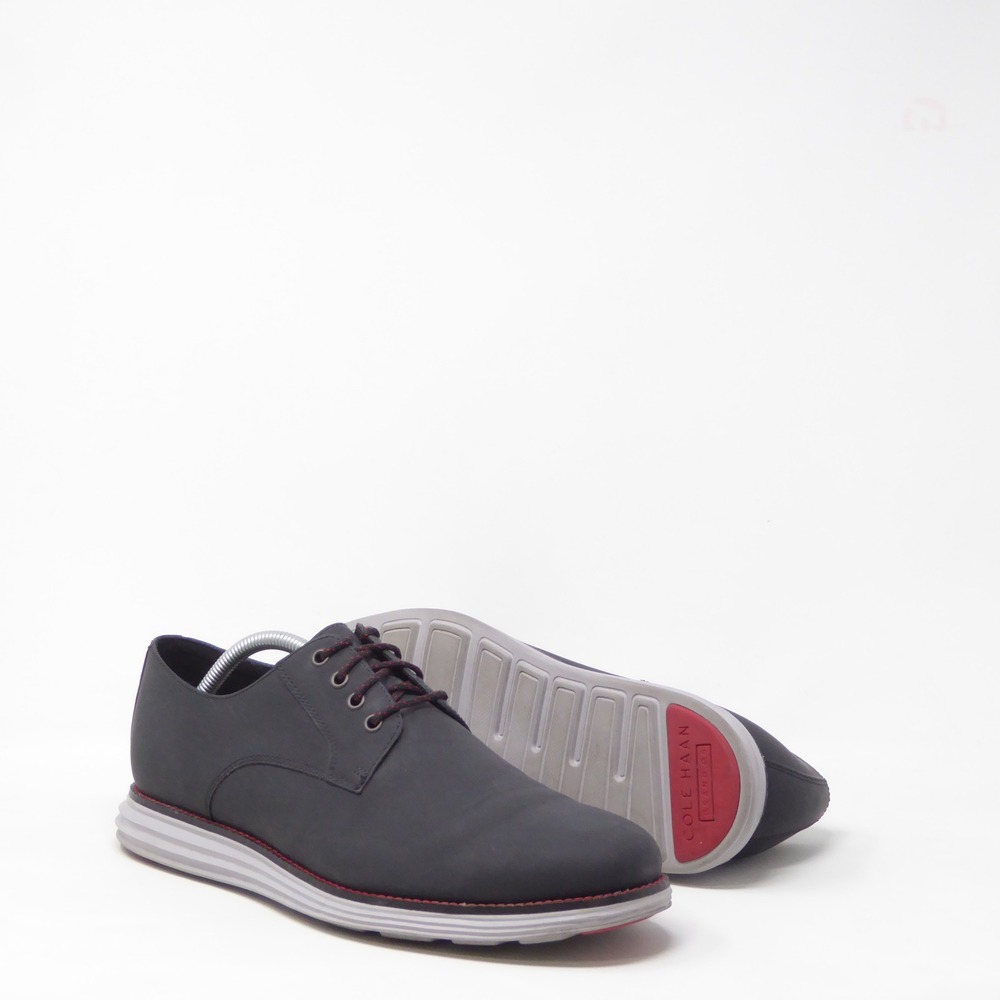 Cole Haan Mens Original Grand Plain Toe Derby Oxford Shoes Charcoal Gray 10